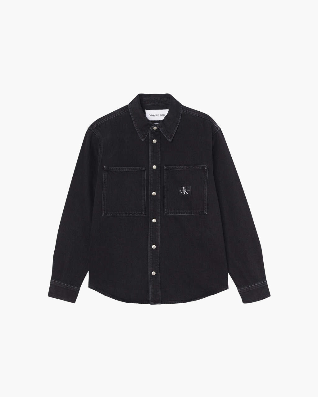RELAXED DENIM SHIRT, 089 WASHED BLK, hi-res