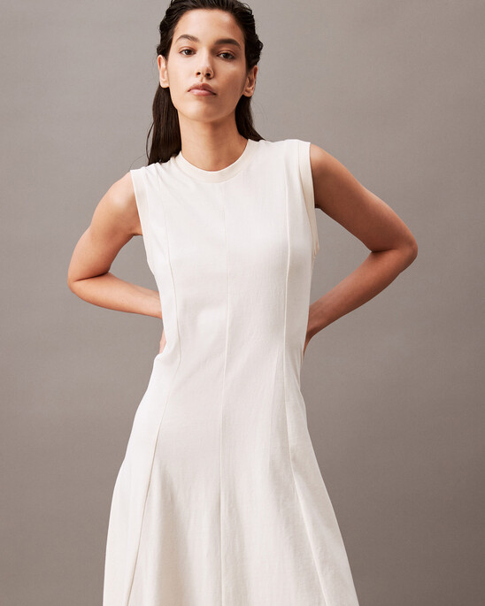 Cotton Jersey A-Line Midi Dress