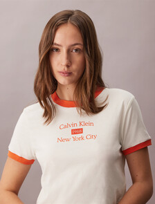 Cropped Logo Ringer T-shirt, Frost_Tigerlily, hi-res