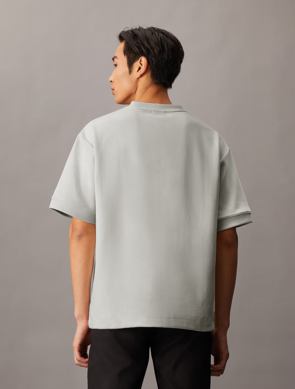 Combed Lightweight Interlock Cotton Crewneck T-Shirt, Chalk, hi-res