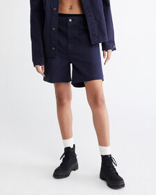 STANDARDS OVERDYED 高腰闊腿短褲, NAVY BLAZER-410, hi-res