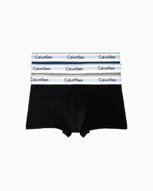 MODERN COTTON 彈性低腰四角褲（3 件組）, AUDACIOUS BLUE GREY HEATHER BLACK, hi-res