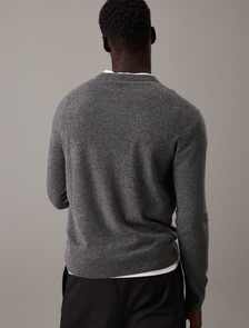 Classic Cashmere Crewneck Sweater, Dark Cliff Htr, hi-res