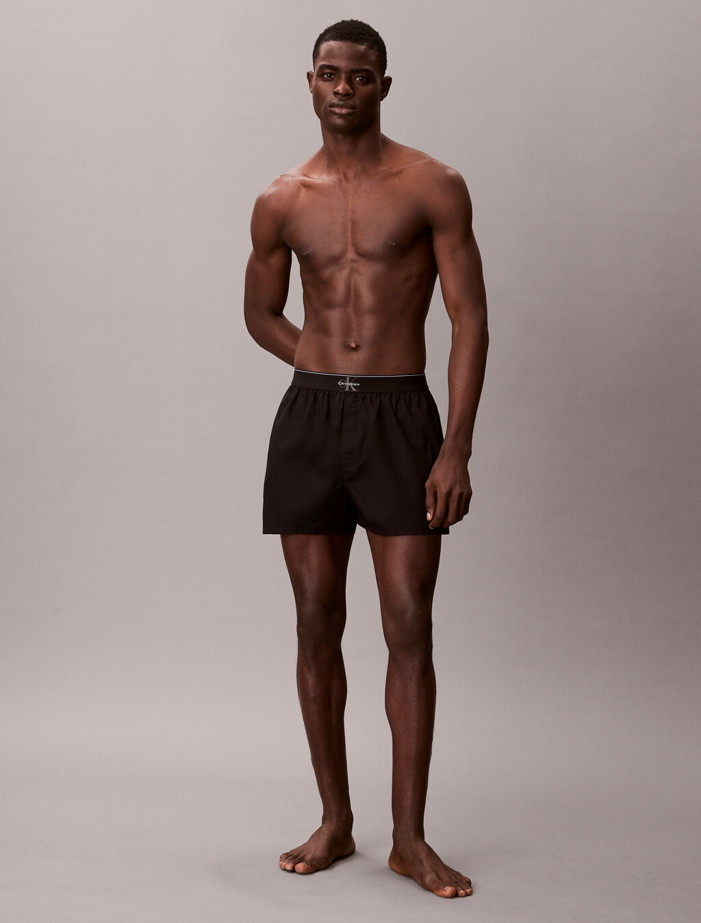 CK X Cotton Monogram 修身四角內褲, Black, hi-res