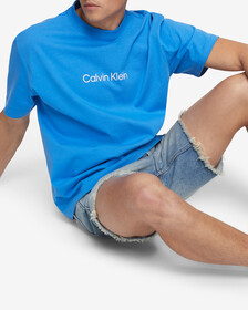 Calvin Logo 圓領上衣, PALACE BLUE-400, hi-res
