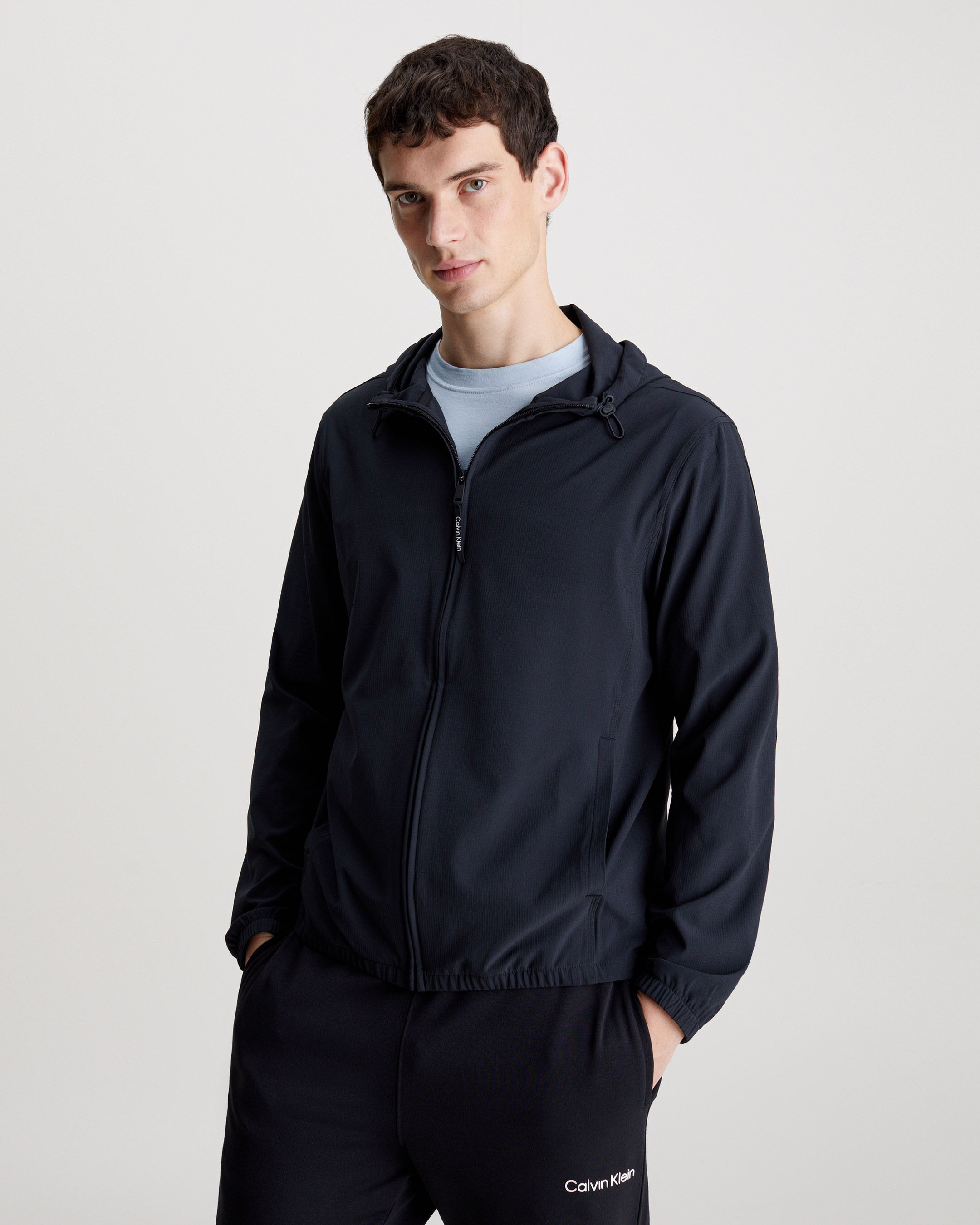 Calvin klein men's ripstop hooded windbreaker discount
