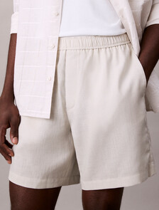 Linen Blend Pull-on Shorts, Moonstruck, hi-res