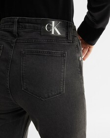 RECONSIDERED HIGH RISE FLARED JEANS, Wsh Blk Twt Side Lg Spl/Rwh, hi-res