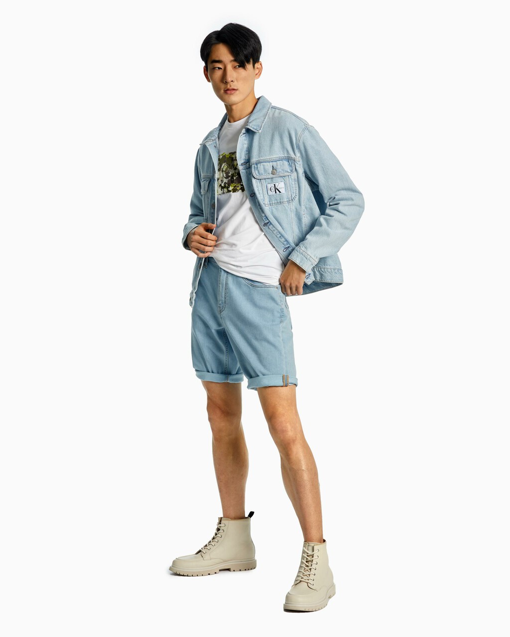 37.5 一般牛仔短褲, Bleached Blue Tab, hi-res