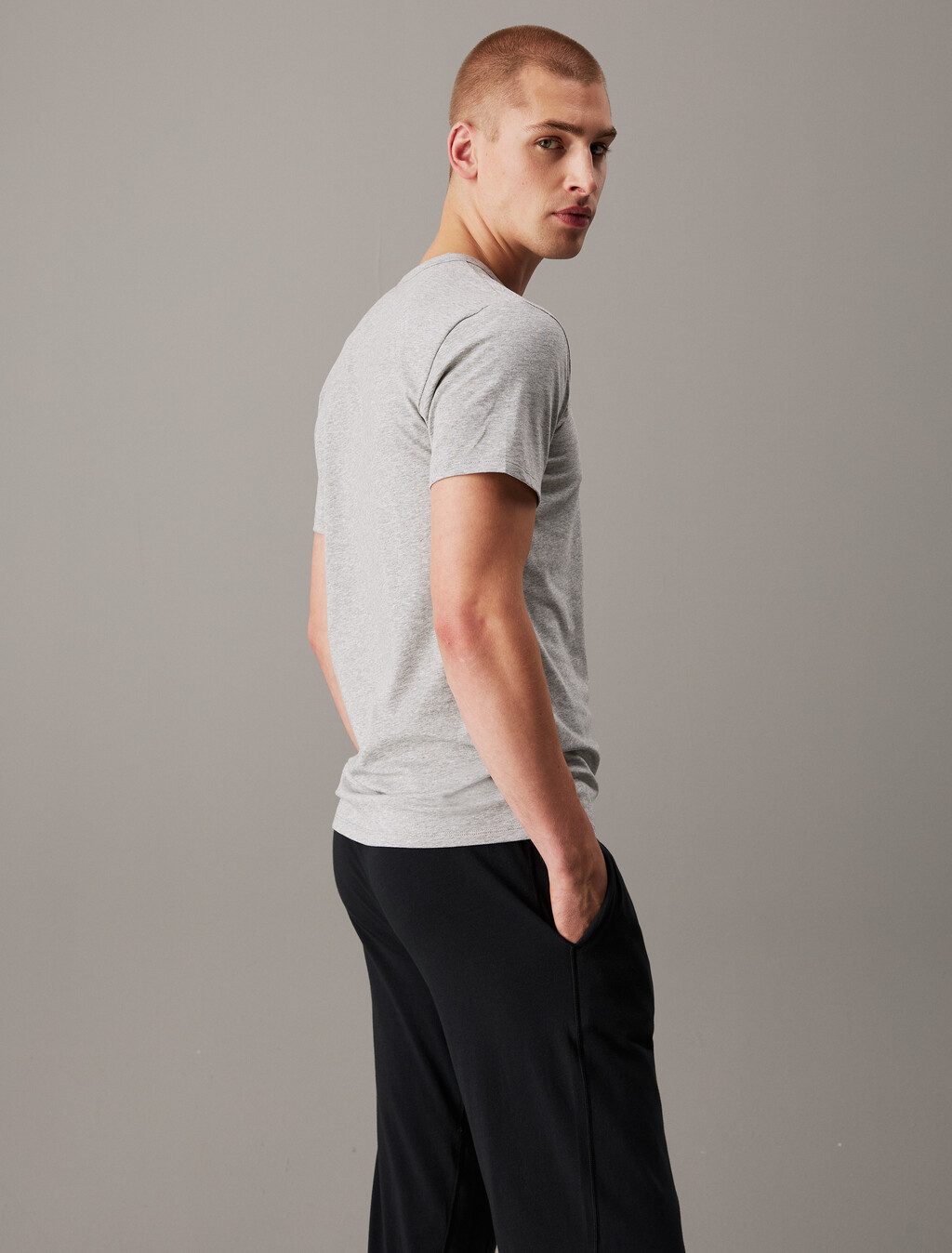3 件套組彈力棉質圓領 T 恤, BLACK/GREY HEATHER/WHITE, hi-res