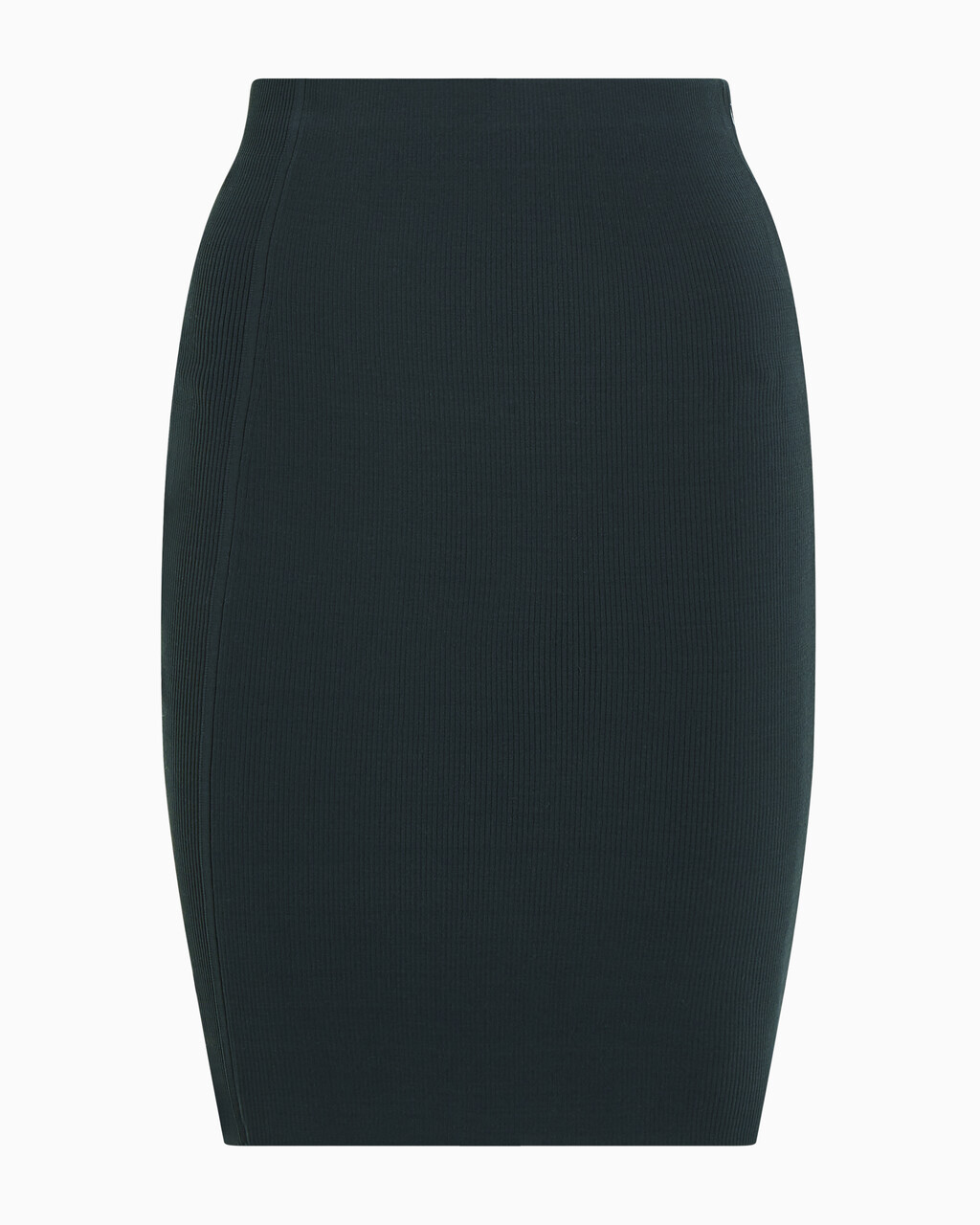 Slim Ribbed Zip Back Skirt, Ck Black, hi-res