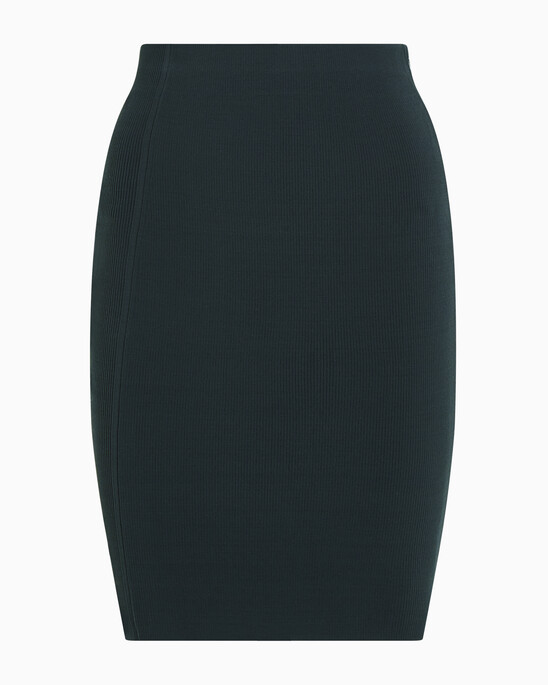 Slim Ribbed Zip Back Skirt