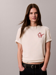 Script Logo T-Shirt, Turtledove, hi-res