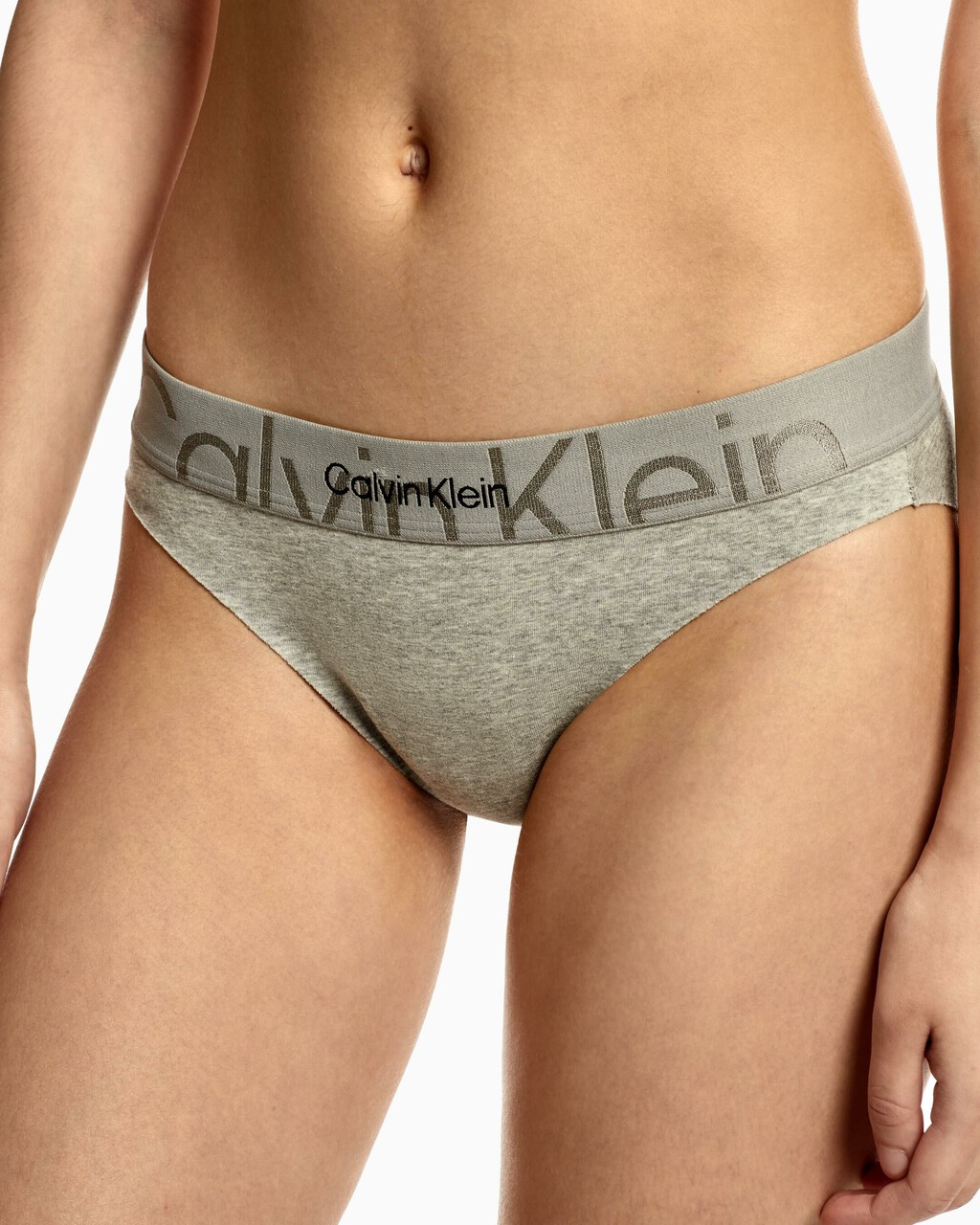 EMBOSSED ICON COTTON BIKINI, Grey Heather, hi-res
