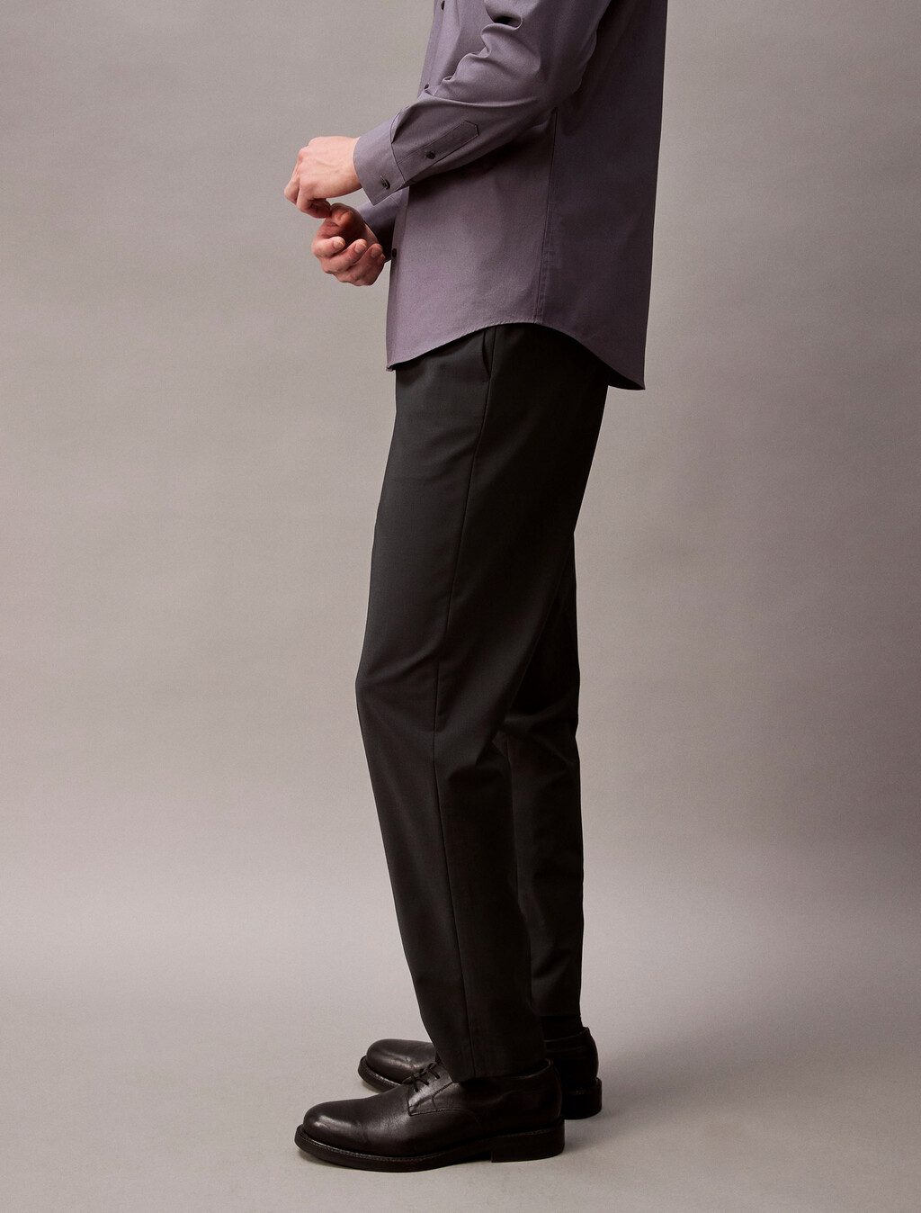 Wool Blend Elastic Classic Trouser, Black Beauty, hi-res