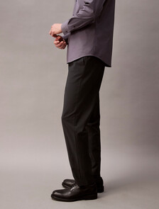 Wool Blend Elastic Classic Trouser, Black Beauty, hi-res