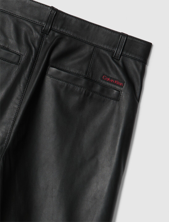Leather Wide Leg Chinos