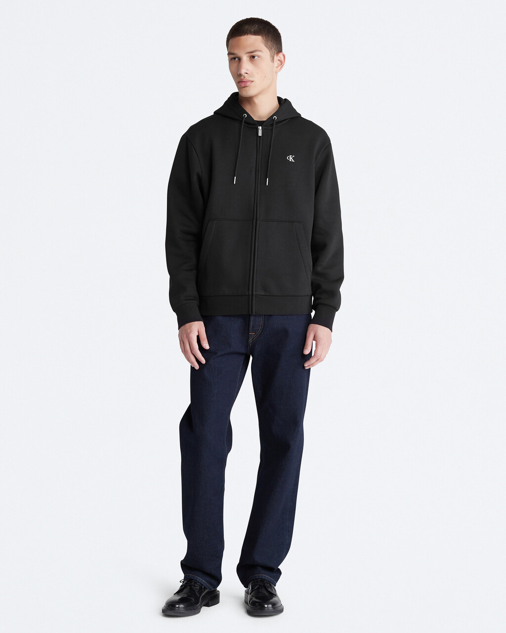 Archive Logo Zip Fleece Hoodie, Black Beauty, hi-res