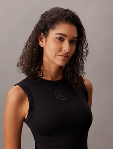 羅紋背心, Black, hi-res