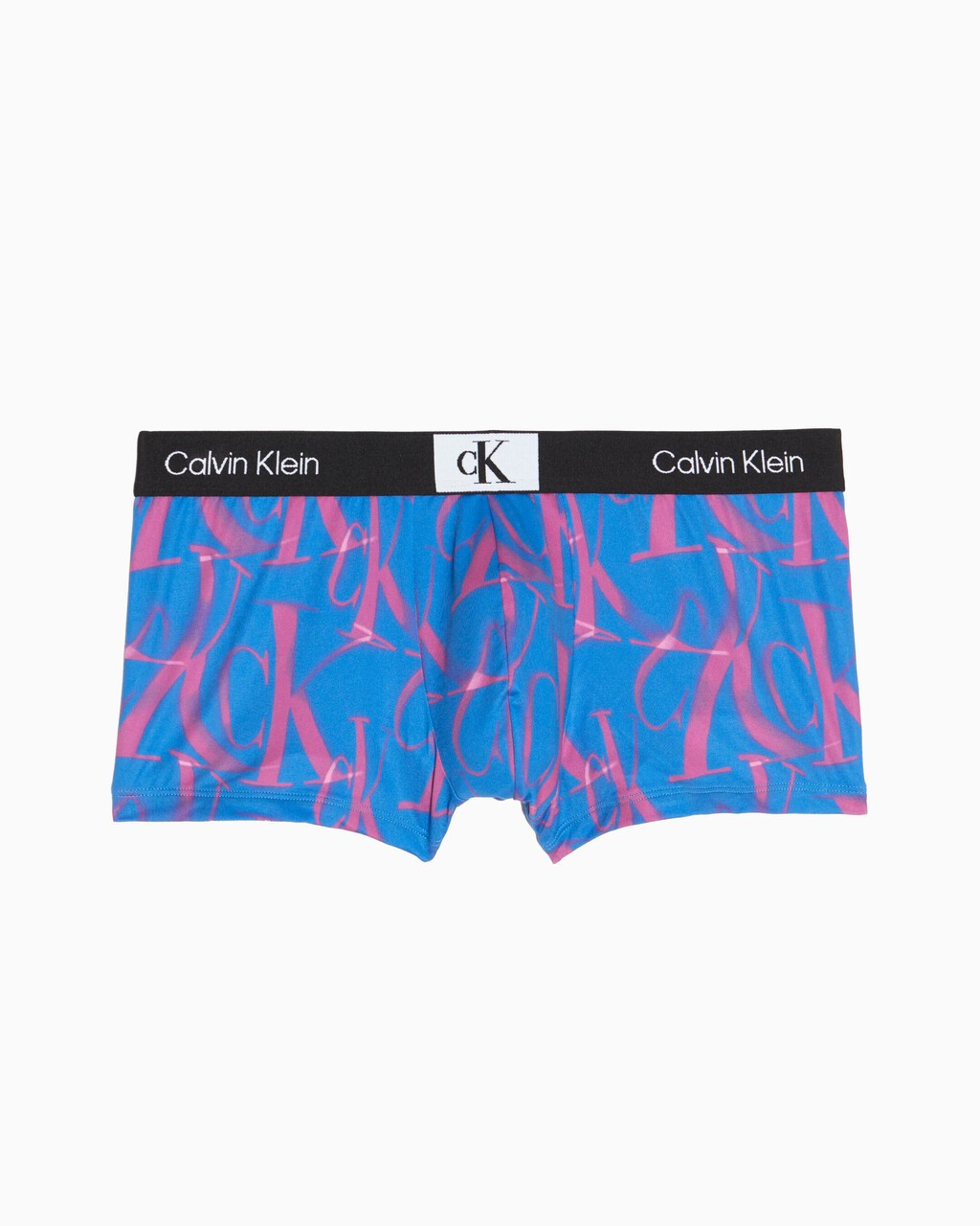 Calvin Klein 1996 Low Rise Trunks, Ghost Warp Logo Print+Campanula, hi-res