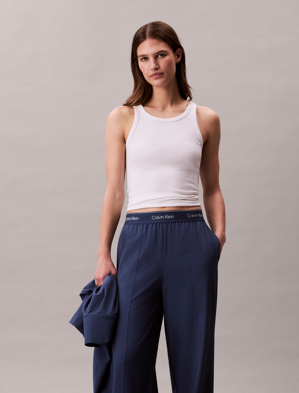 Essentials 寬筒運動褲, Dark Denim, hi-res