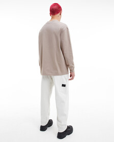 Gender Netural Monogram Long Sleeve Tee, Perfect Taupe, hi-res