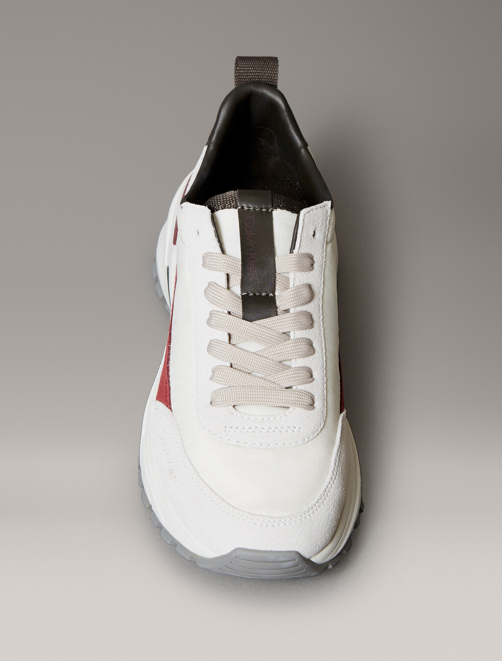 Suede and Nylon Runner Trainers, Lily White/Beluga, hi-res