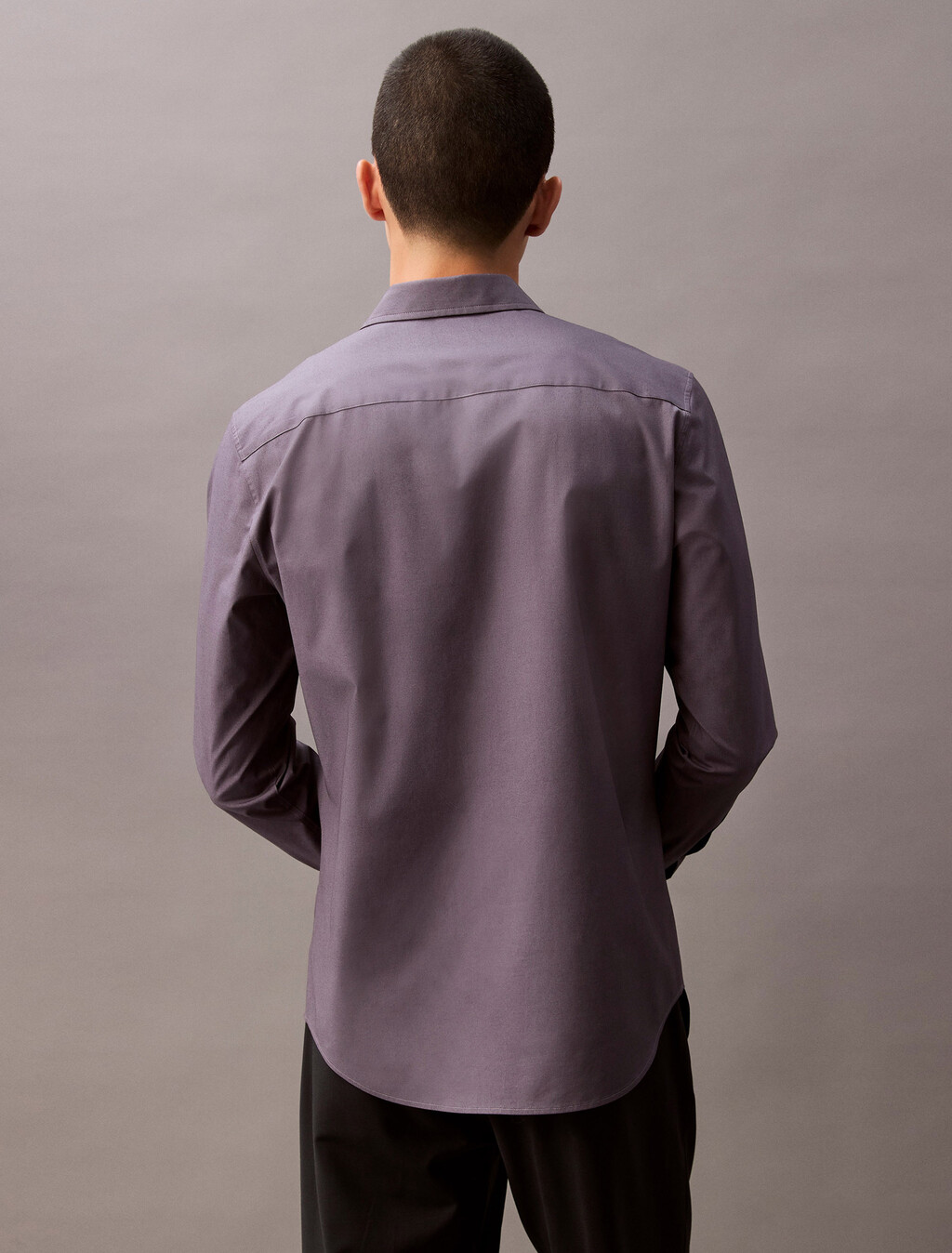 Supima Stretch Cotton Slim Button-Down Shirt, Antique Violet, hi-res