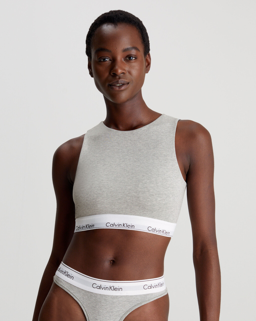 Calvin Klein Women's Modern Cotton Skinny Strap Bralette Grey, XS 32A 30B