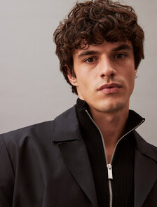 Tech Knit Quarter Zip Sweater, Black, hi-res