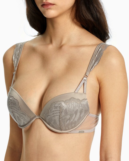 CK Black Bridal Push Up Plunge Bra