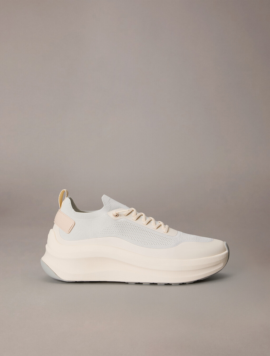 網眼厚底襪套跑步鞋, Vaporous White/Light Cashew, hi-res