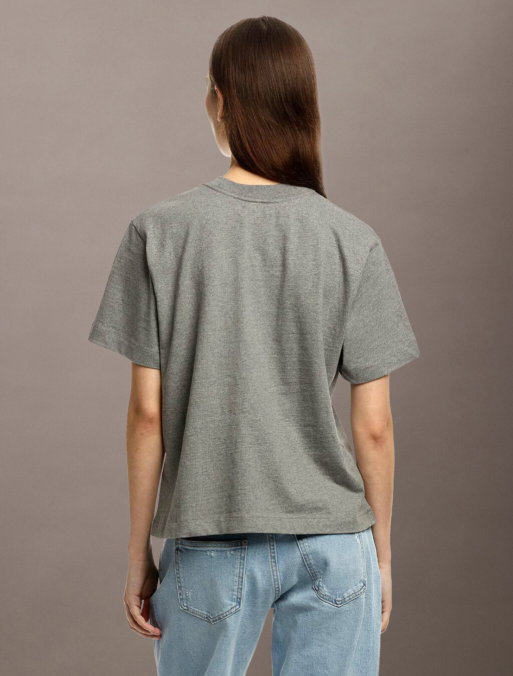 Calvin Klein Hero Modern 方形剪裁 T 恤, Med Gray Heather, hi-res