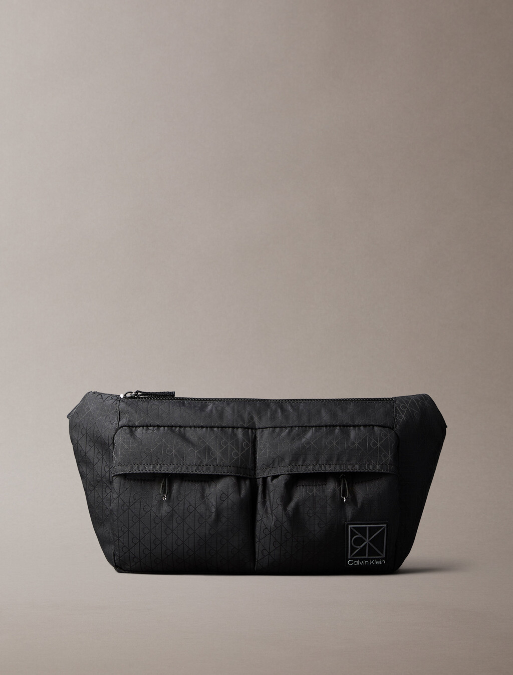 Water-Repellent Ripstop Sling Bum Bag, Black, hi-res