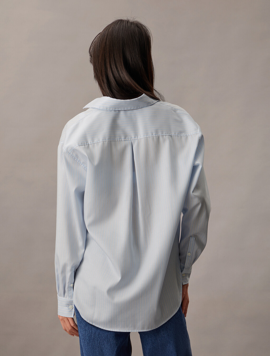 透氣 Monogram 寬鬆襯衫, 19454 CHAMBRAY BLUE/ WHITE/ NIGHT SKY STRIPE+chamb, hi-res