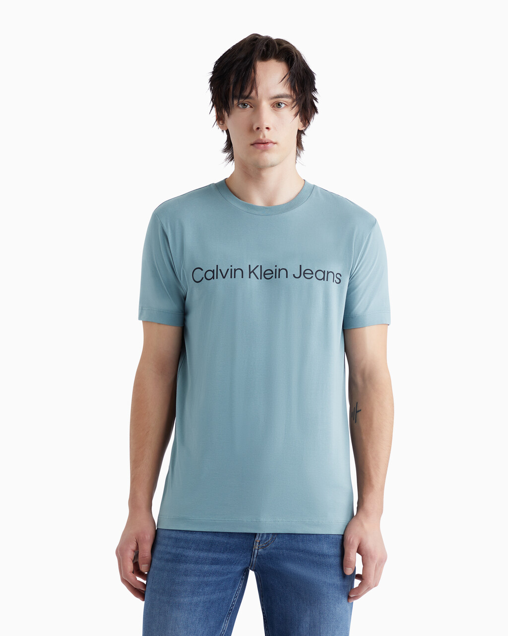 A- SS SLIM INSTIT LOGoblin Blue | blue | Calvin Klein 香港 | T-Shirts