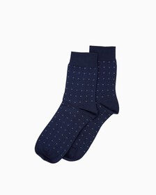 Women's 1 Pack Back Pin Dot Socks, NAVY, hi-res