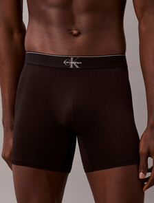 Monogram 超細纖維彈性低腰四角內褲, Black, hi-res