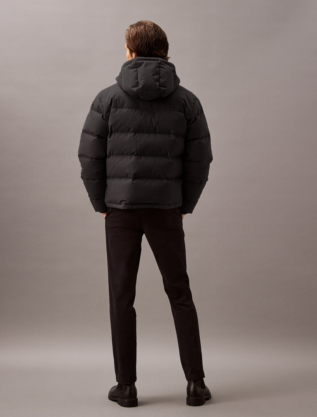 Tech Hooded Puffer Jacket, Black Beauty, hi-res