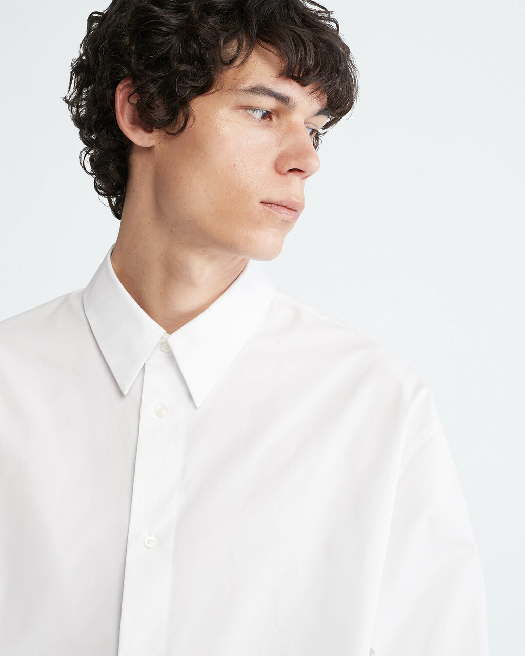 Standards Oversized Cotton Button-Down Shirt, Brilliant White, hi-res