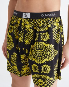 CALVIN KLEIN 1996 梭織棉質平角內褲, SNAKE PRINT_MORNINGSIDE YELLOW, hi-res