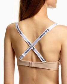 TAILORED LOGO PUSH UP PLUNGE BRA, Beechwood, hi-res