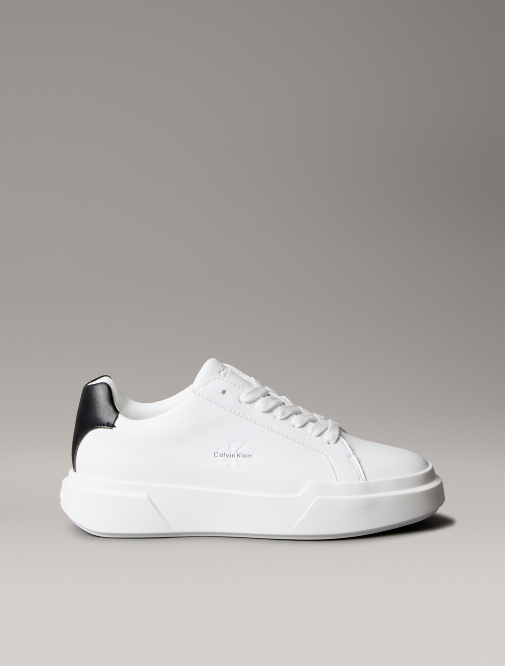 Leather Durable Traction NYC Trainers, Bright White/Black, hi-res