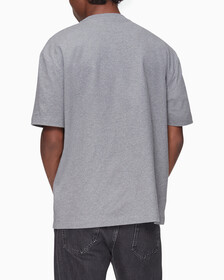 Calvin Logo 圓領上衣, Medium Grey Heather, hi-res