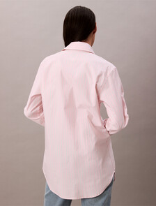 Stripe Relaxed Button-Down Shirt, Powder Pink, hi-res