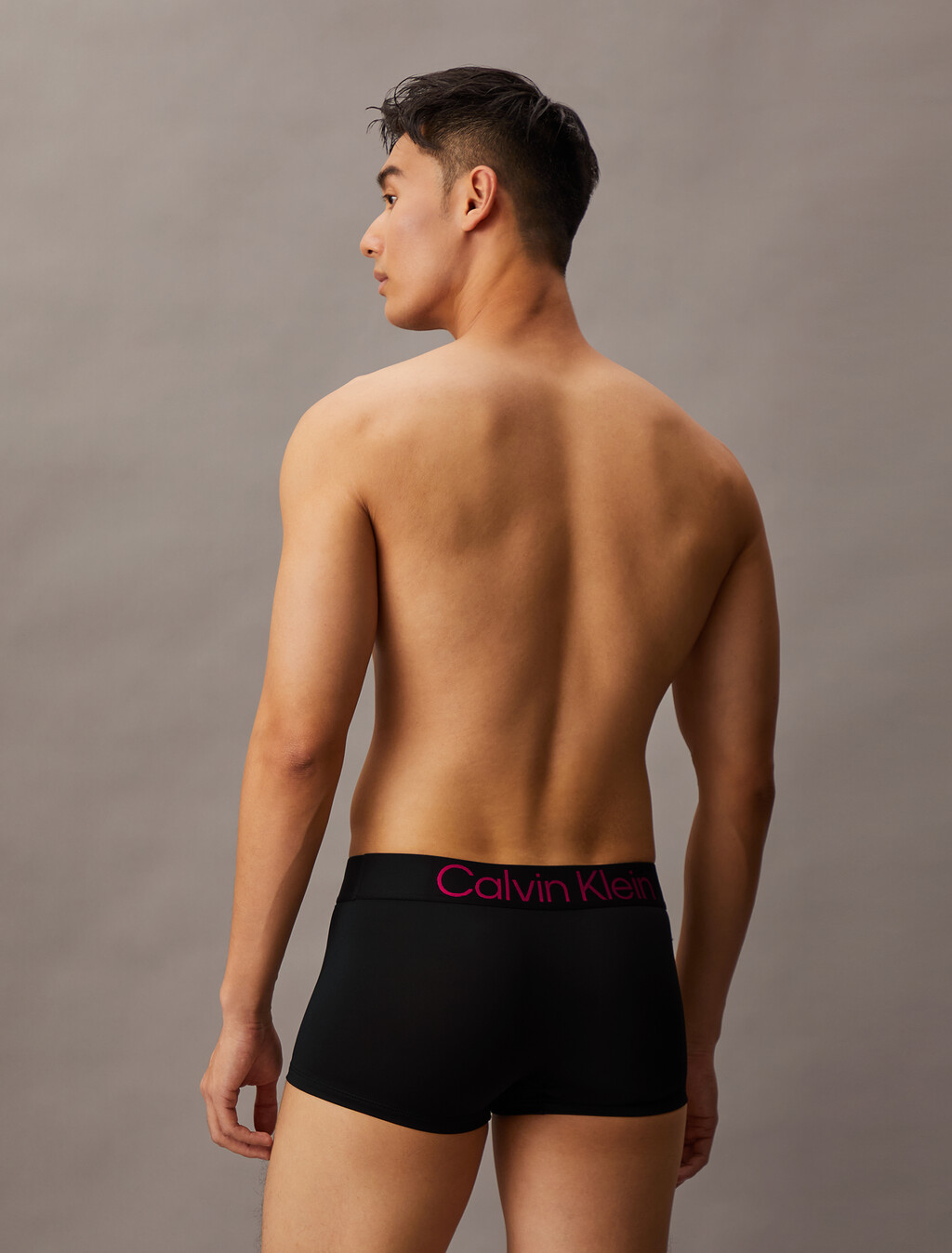 Bold Logo Low Rise Trunks 3 Pack, black w high rise logo/black w petunia pink logo/b, hi-res