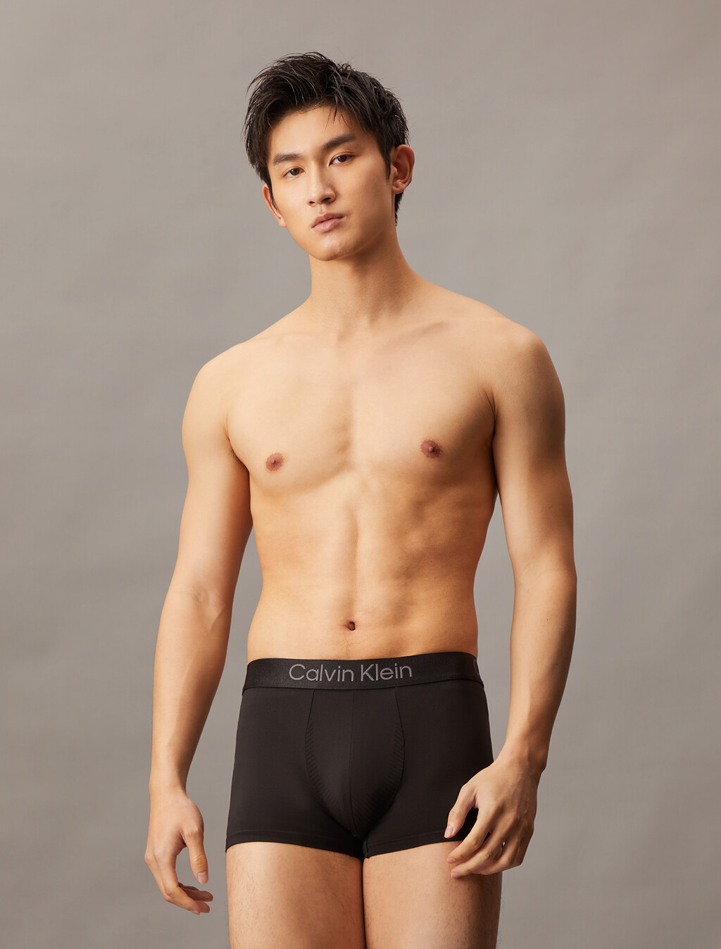 CK Pro Fit 超細纖維低腰平口內褲, Black, hi-res