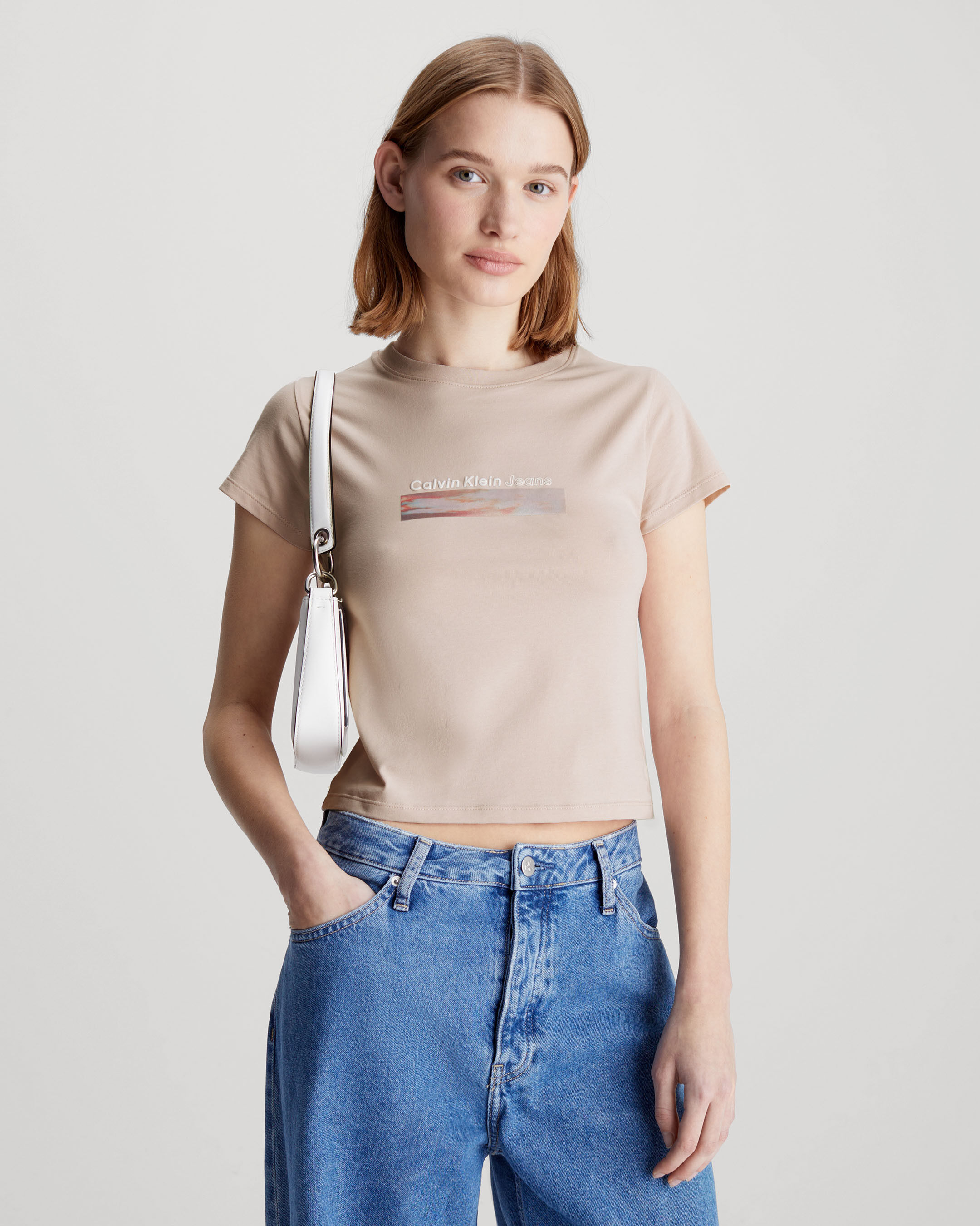 Slim Cropped Logo T Shirt