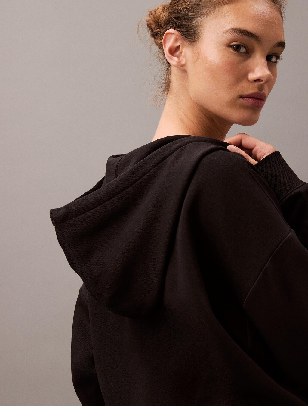 Archive Logo Zip Up Hoodie, Black, hi-res