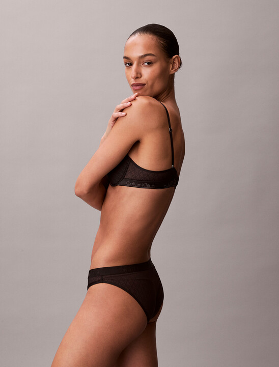 Icon 標誌蕾絲薄半杯式胸圍